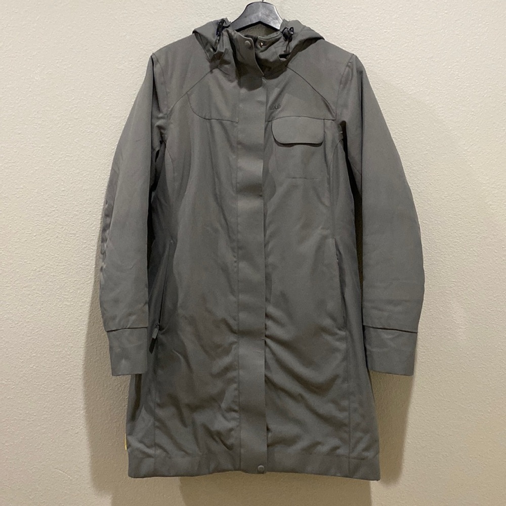 Lole Grey Soft Shell Waterproof Winter Full Zip Hooded Jacket Size S